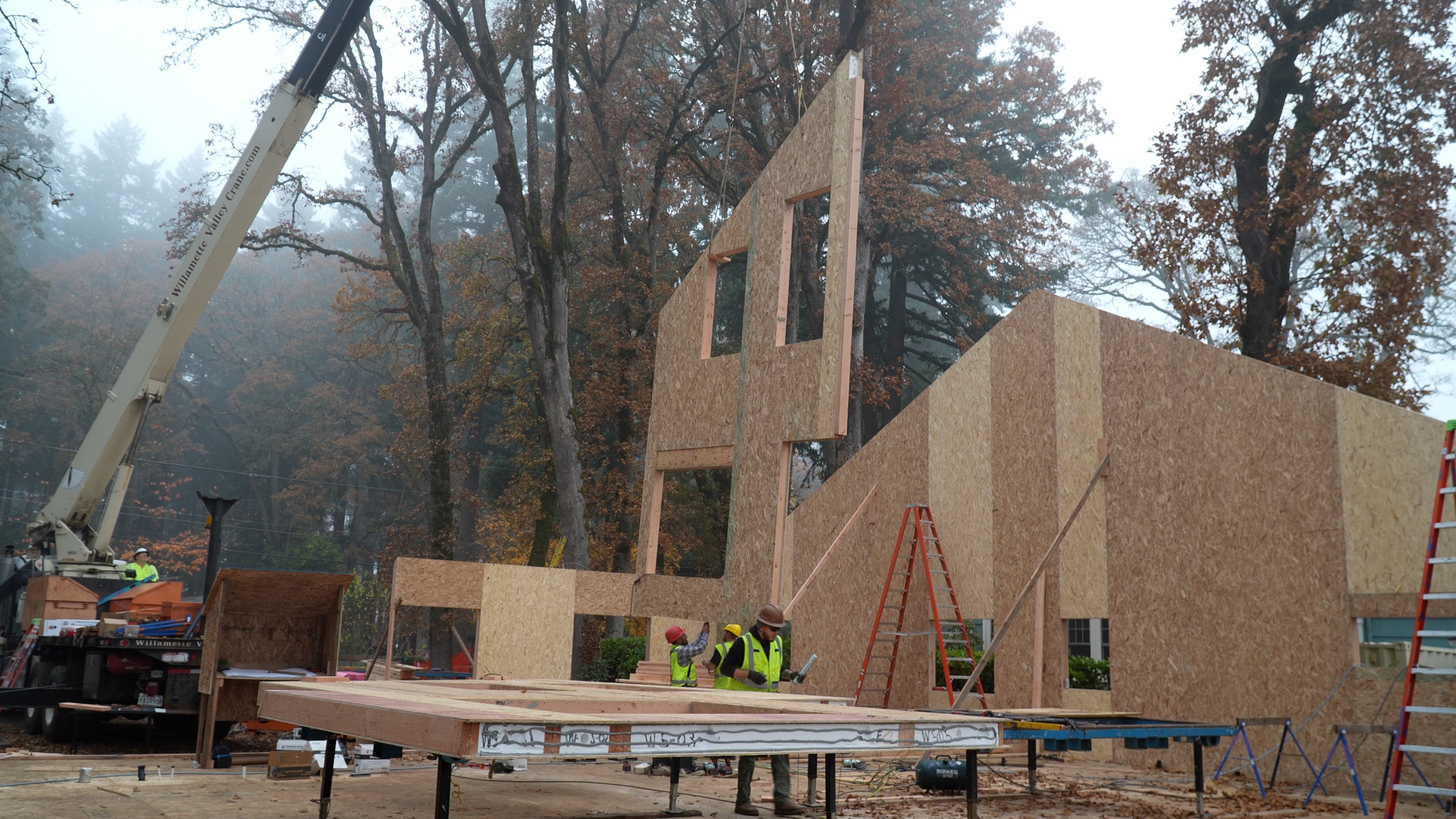 installation of structural insulated panels on a residential structure