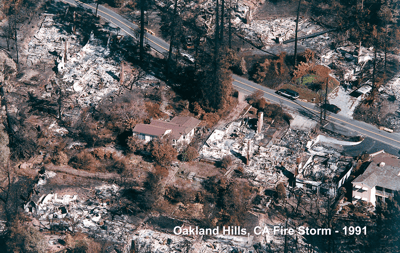 Oakland Hills, CA Fire Storm