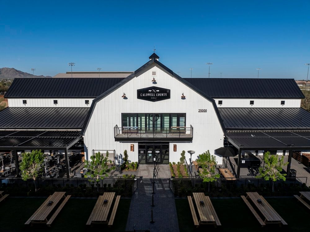restaurant and arcade in built with structural insulated panels